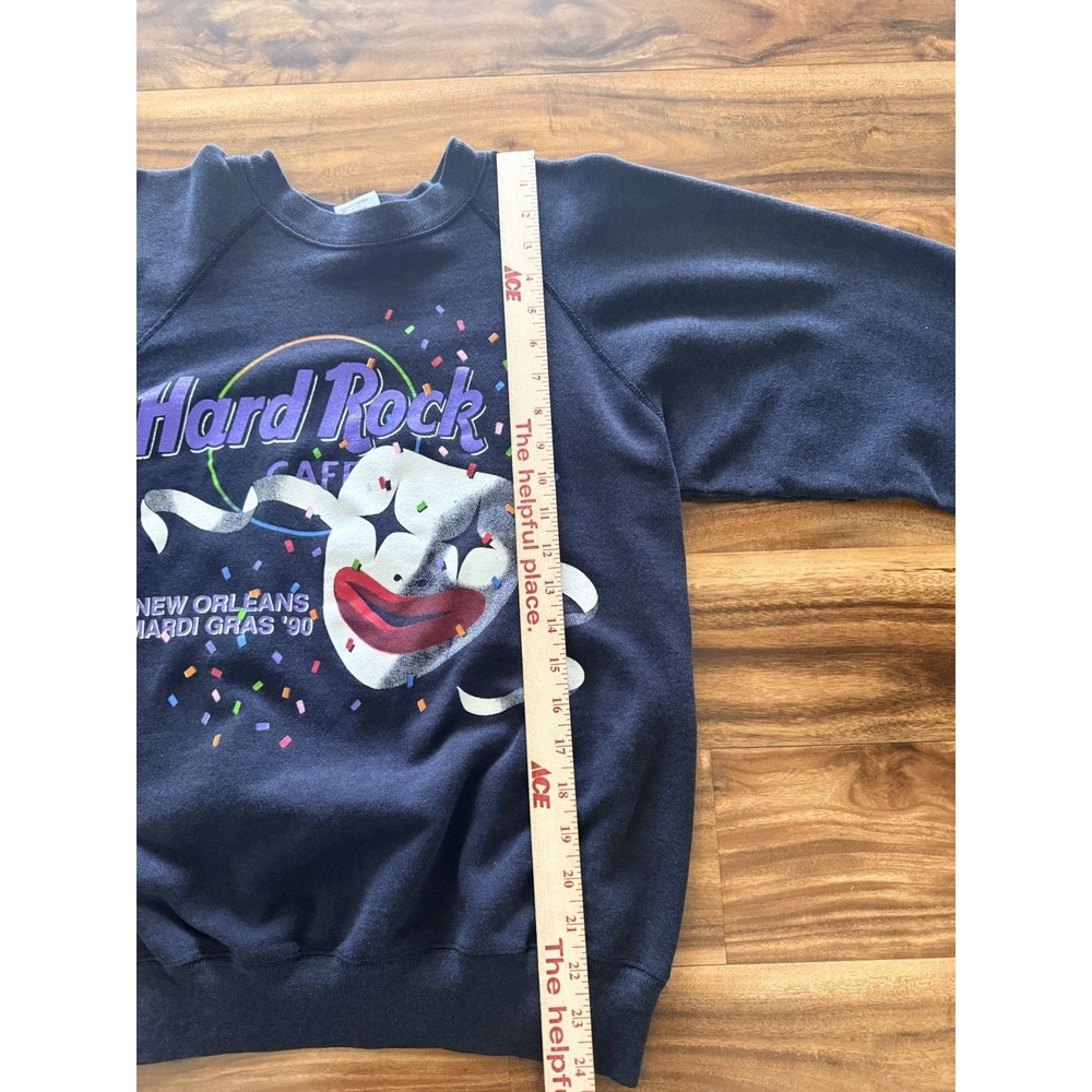 VTG Hard Rock Cafe 1990 Mardi Gras New Orleans Crewneck L Fast Shipping - Picture 6 of 7